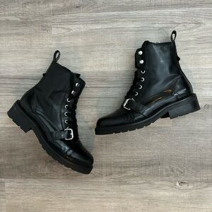 All Saints Donita black combat boots size 37
